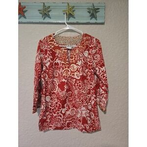 Ivy Jane Red Paisley Boho Blouse